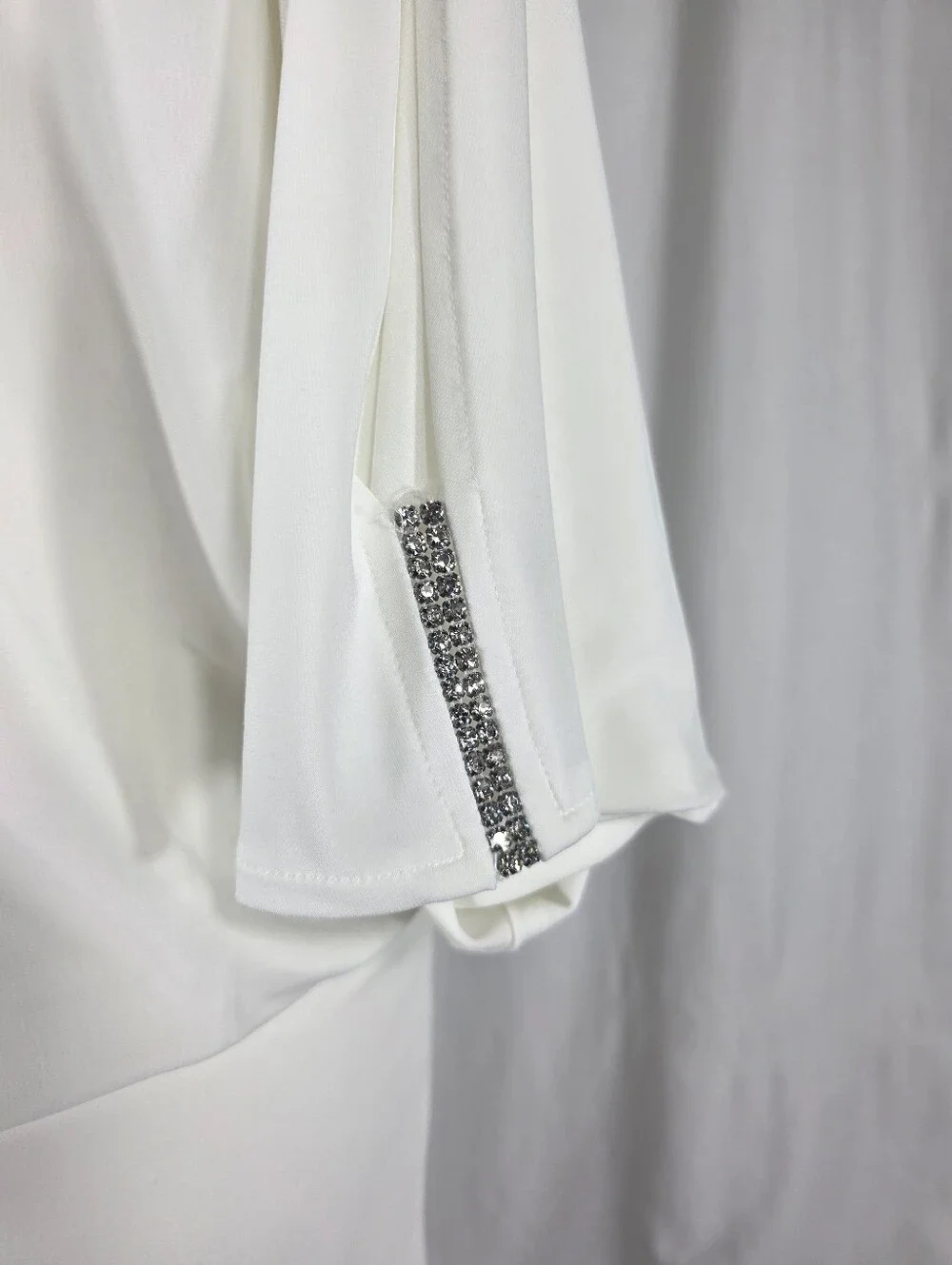 Vintage Caché Rhinestone Cold-Shoulder Mini Dress — Size Medium Y2K Bridal